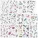 AGPTEK Tattoo Kinder, 250 Hautfreundliche Temporäre Tattoos Set, Cartoon Aufkleber Sticker mit Einhorn, Meerjungfrau und Flamingo, für Mädchen als Geburtstagsmitgebsel oder Geschenkidee