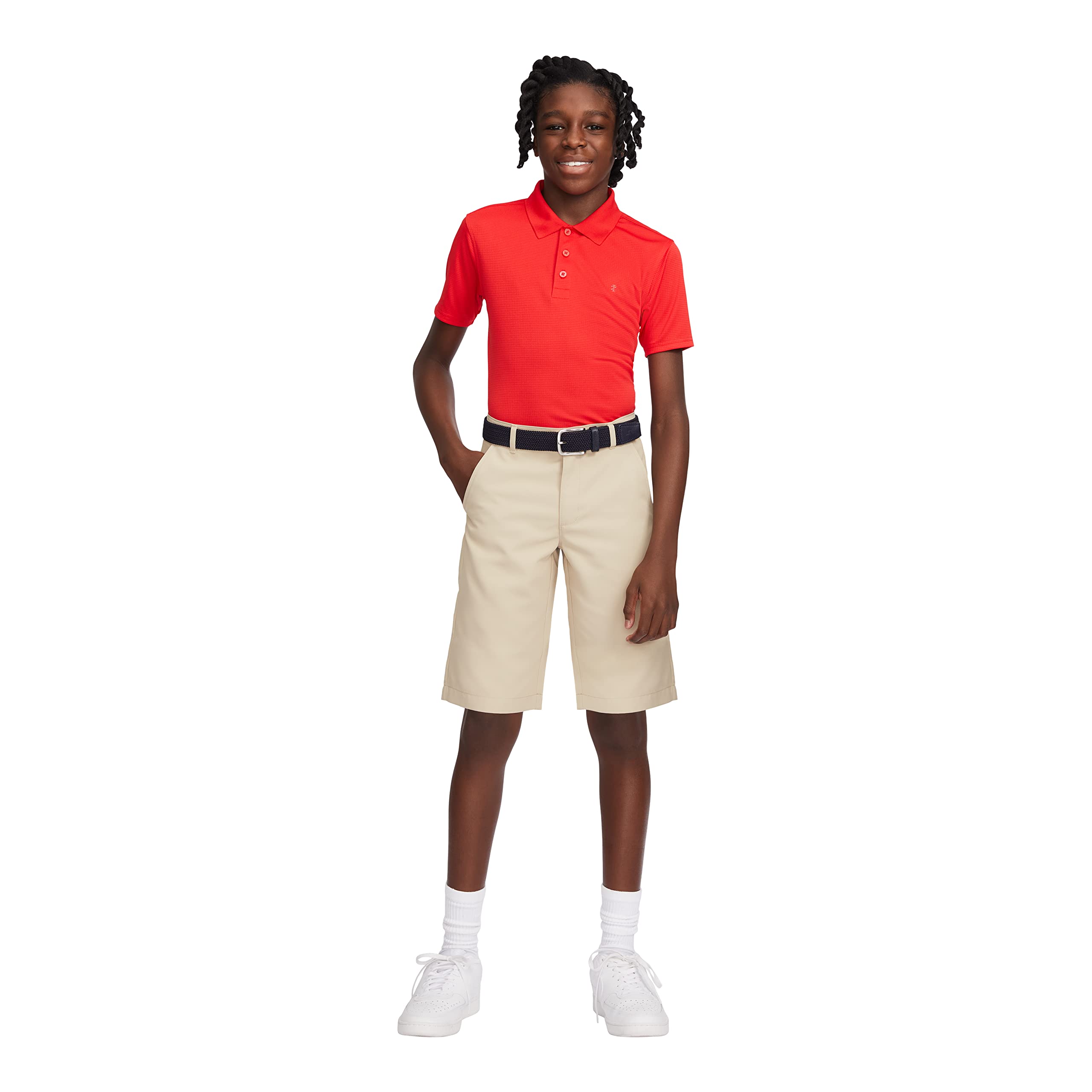 Izod Koszula golfowa Chłopcy Koszulka Polo Z Krótkim Rękawem Performance Golf Grid Ze Stretchem