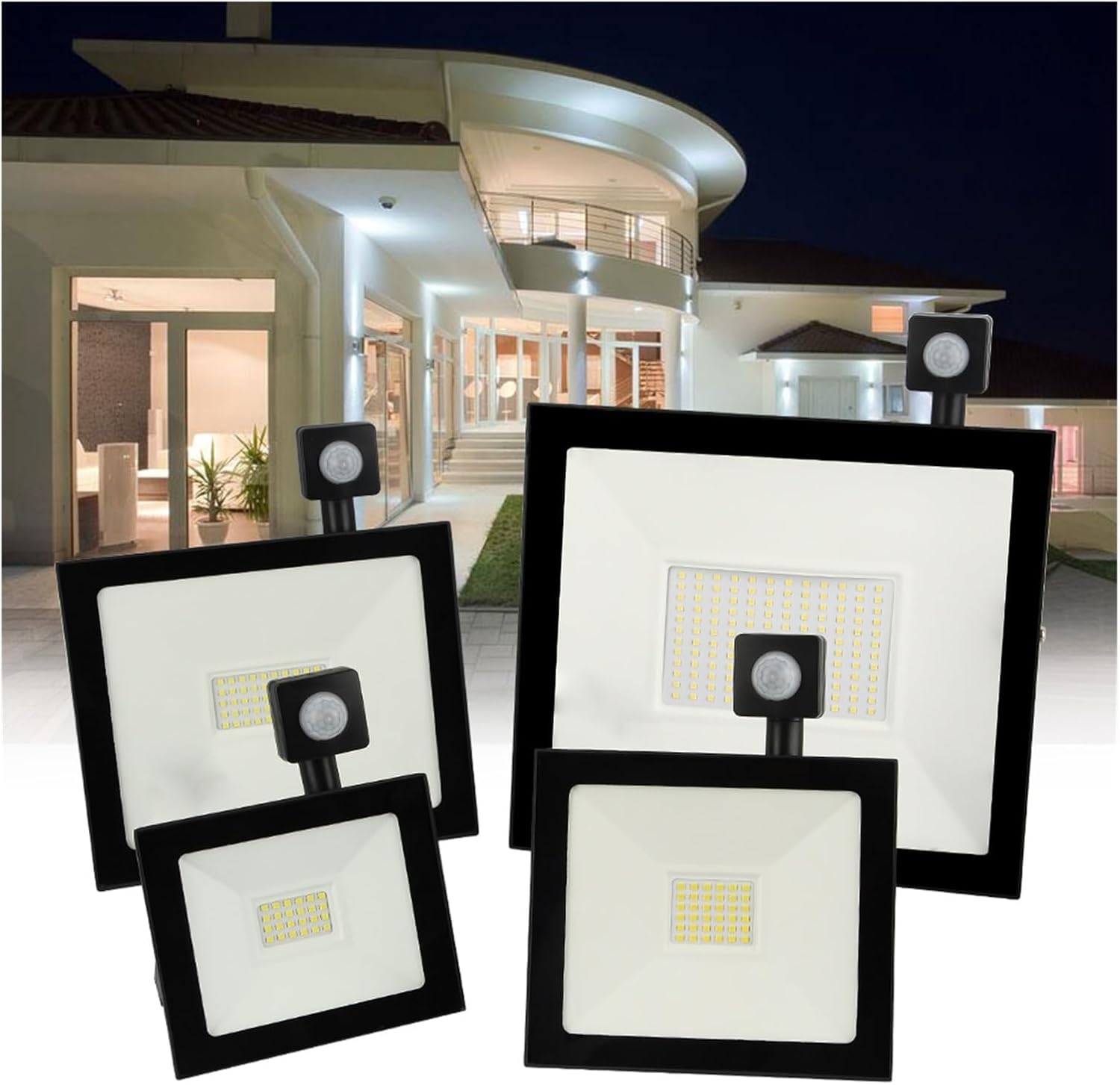 Foco Led De 50w/100w con Sensor De Movimiento, Foco Led para Exteriores, Proyector De Luz, Lámpara Puntual para Jardín, Ahorro De Energía Eficiente. 50w