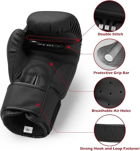 Miniatura 2 de Guantes de boxeo para hombres y mujeres, guantes de entrenamiento de cuero de primera calidad, guantes de entrenamiento para saco de boxeo