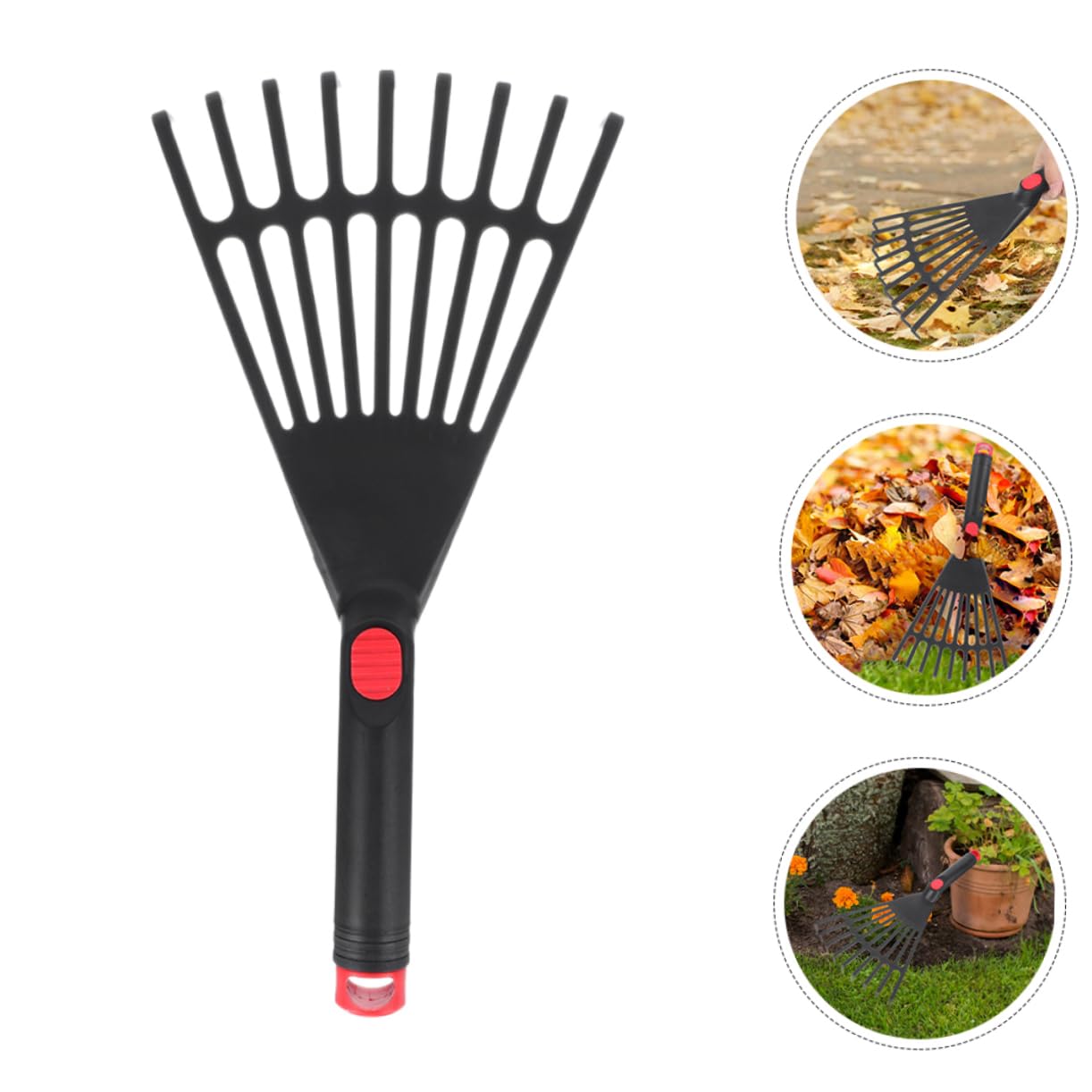 Kisangel 3 Sätze Gartenrechen Bausatz Stand Werkzeug Schwimmbad Zusammenklappbar Gartenarbeit Gartenbedarf Rasenpflege Rechen Für Die Blumenzucht Rechen Mit Stiel Plastik Black 3 Stücke * 3