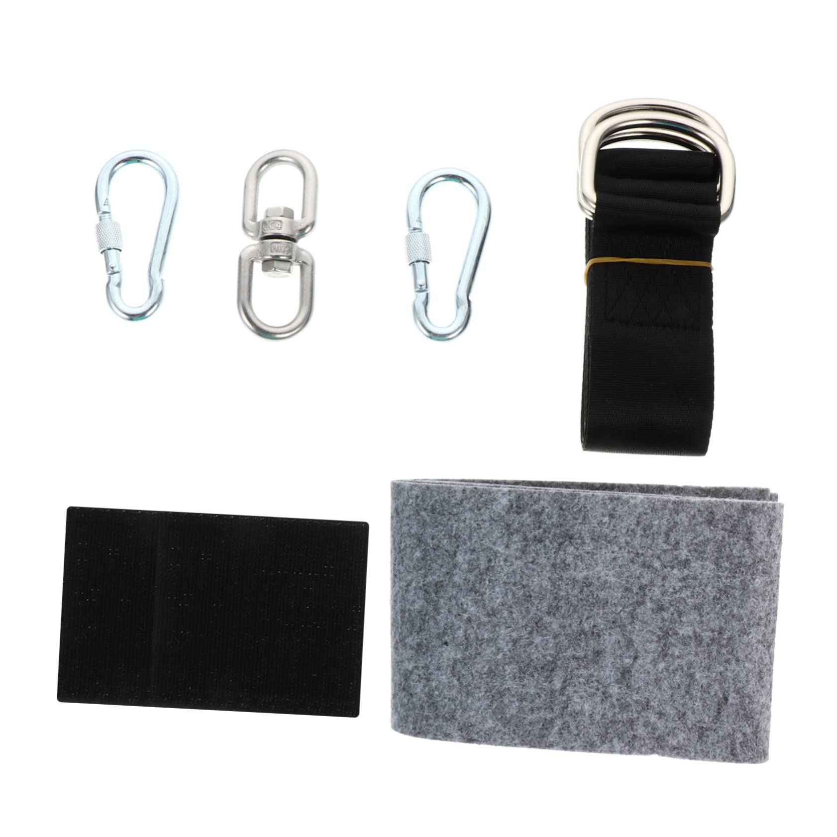 Sosoport 1 Set Swing Accessories Swing Hanging Rope Safety Lock Carabiner Hooks Ceiling Hook Polyester Portable Swing Yoga Swing Hangers Outdoor Swing to Rotate Strap Non-Woven Fabric Heavy