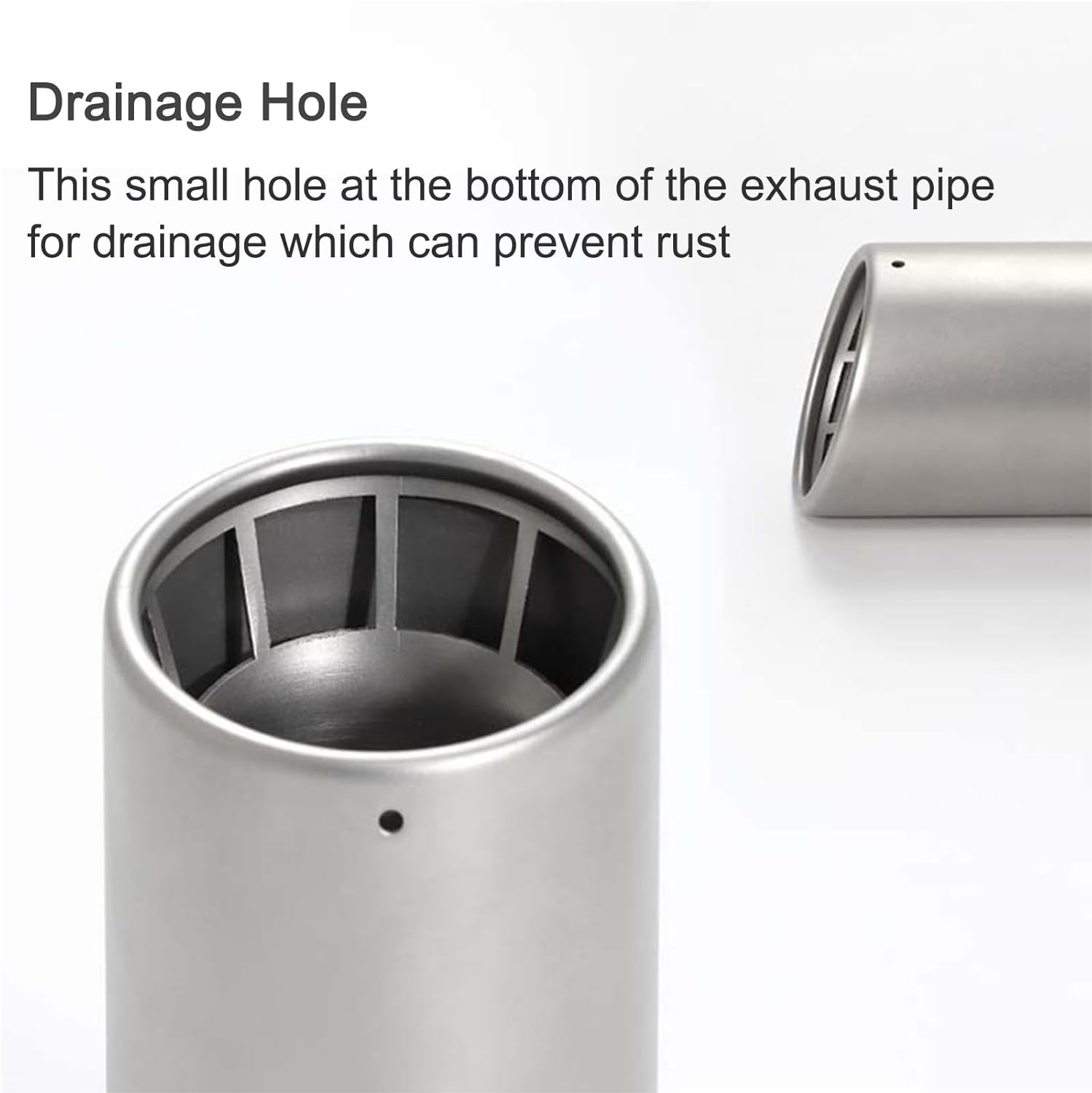 Vechkom Exhaust Tip 2.5" Inlet 4" Outlet 6.5" Overall Length Stainless Steel Bolt On Straight Silver Exhaust Tailpipe Protect