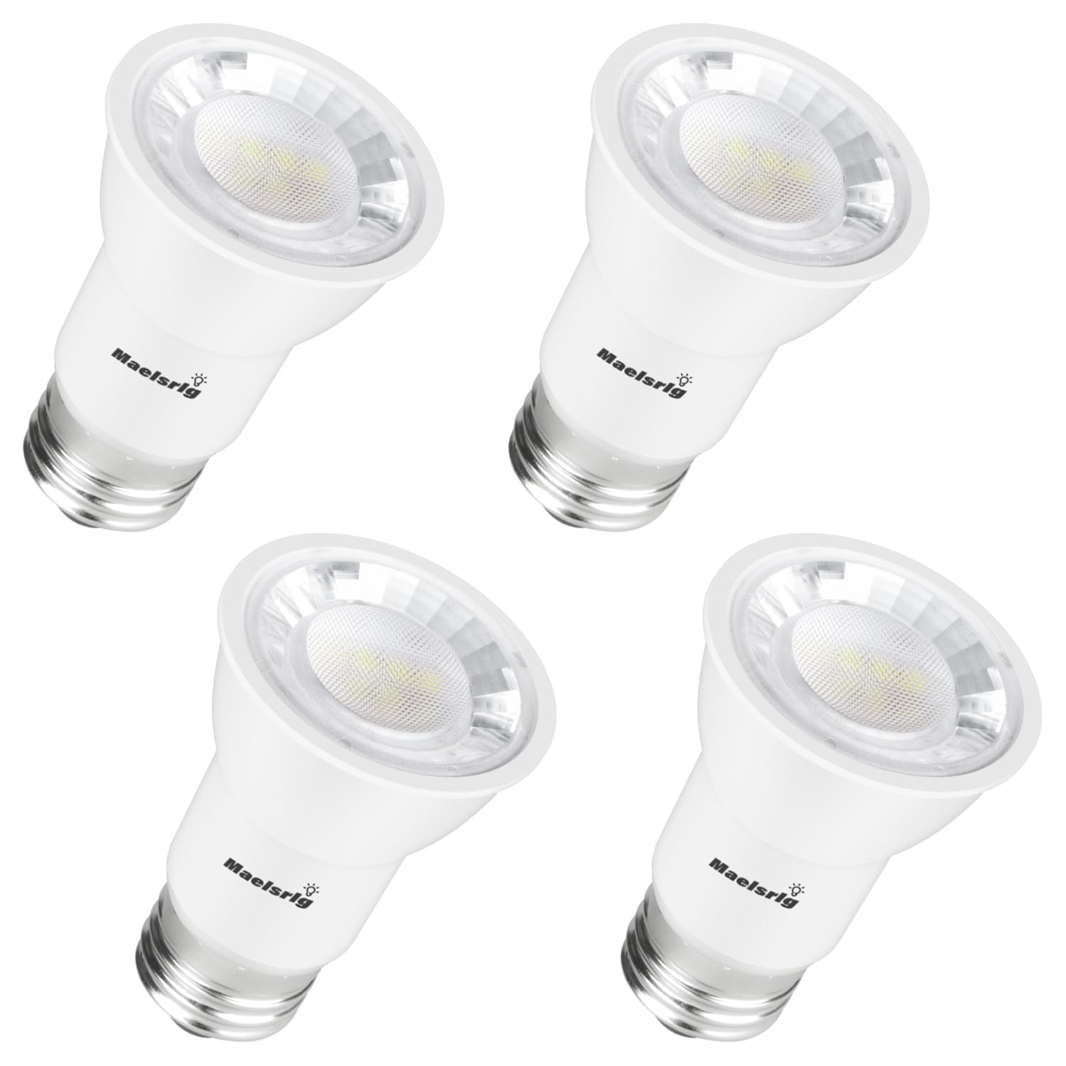 PAR16 LED Long Neck Recessed Spotlight Bulb, 6W(60W-75W Equivalent) Dimmable, 600 Lumens, 40° Beam Angle, Track Light Bulbs Daylight 5000K, E26 Medium Base, Pack of 4
