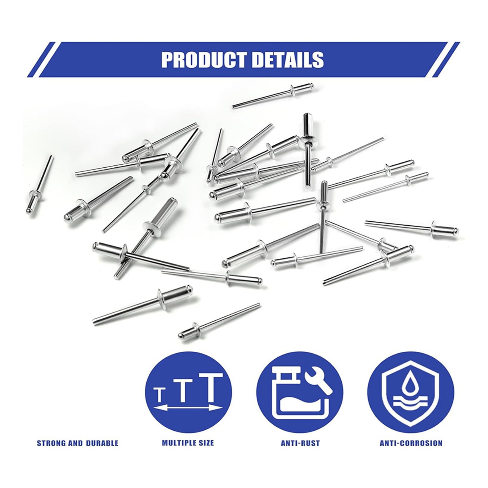 1200 Piezas Kit Surtido de Remaches de 14 Tamaños Remaches de Aluminio (3/32 Pulgadas 1/8 Pulgadas 5/32 Pulgadas 3/16 Pulgadas), Remaches Ciegos Surtidos