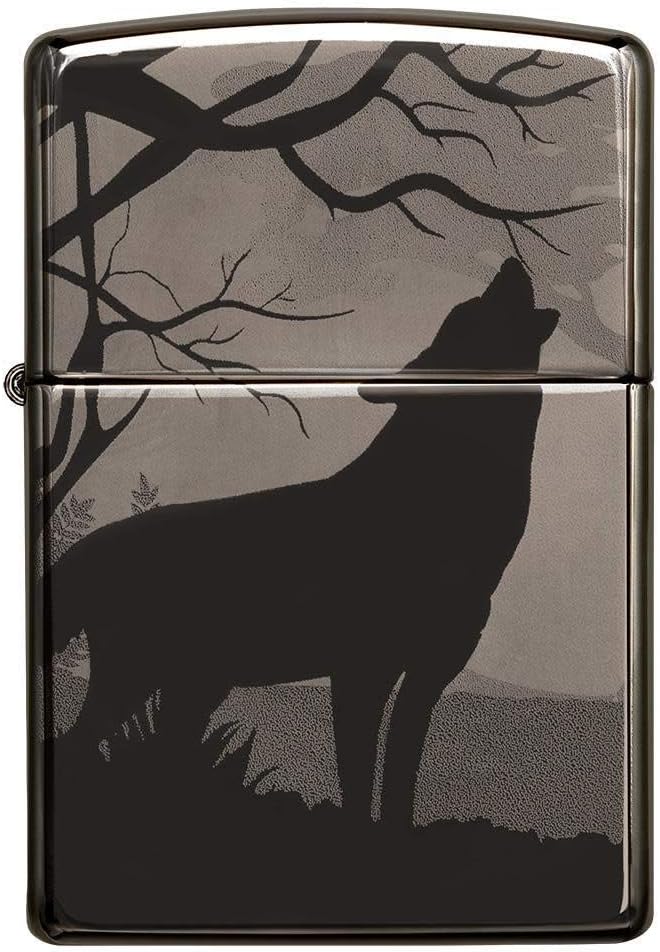 Zippo Howling Wolves 360° Design Black Ice Pocket Lighter