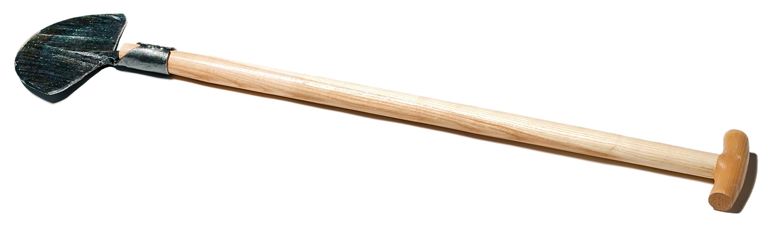Staudenteiler, Rasenkantenstecher aus einem Stück Stahl, handgeschmiedet, mit Eschen-T- Stiel (85 cm)
