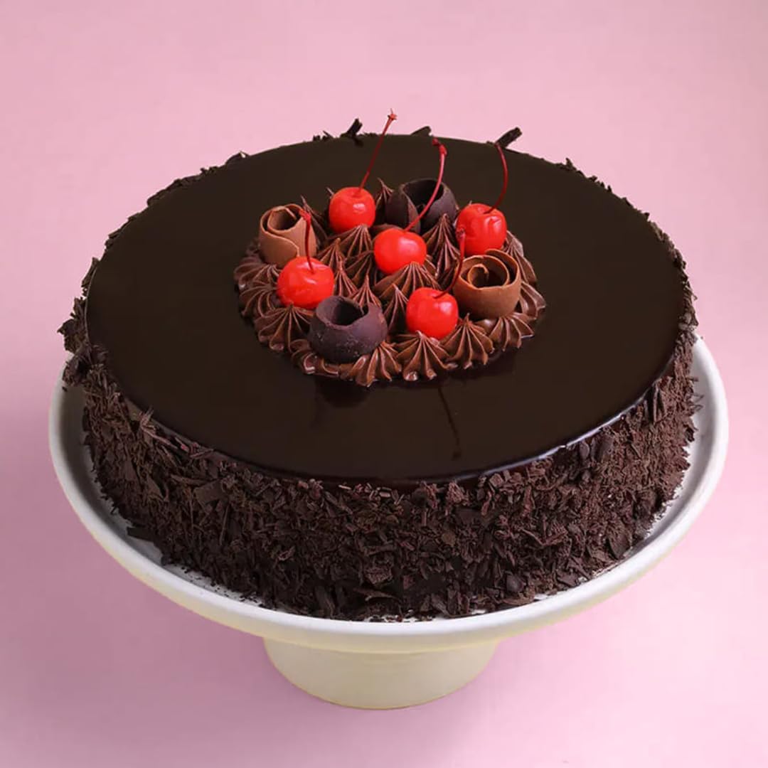 FlowerAura Delicious Fresh 1Kg Eggless German Black Forest Cake For Birthday | Anniversary | Wedding | Mother's Day | Father's Day | Valentine's Day | Christmas | New Year (Same Day Delivery)-image-18
