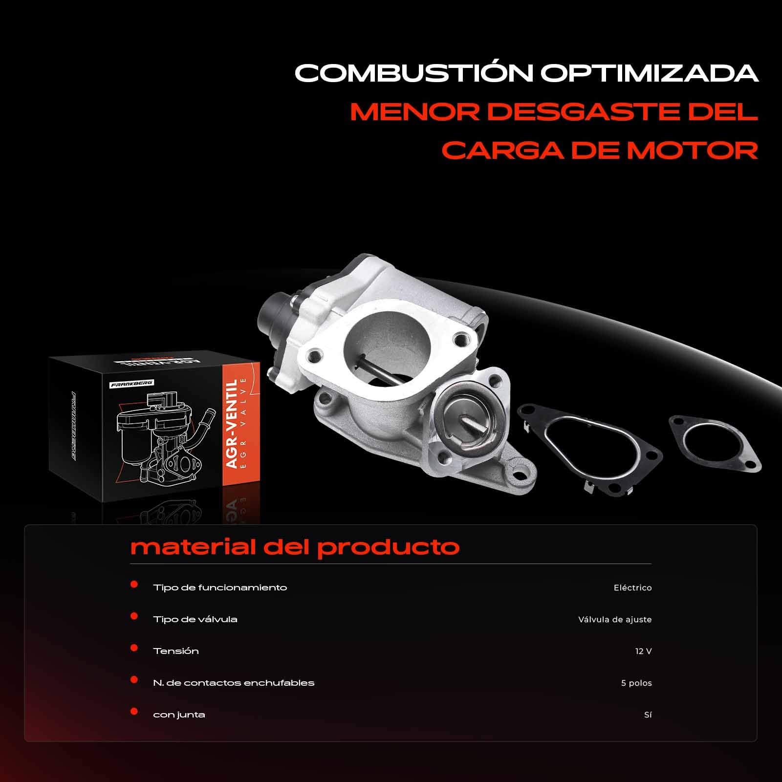 Frankberg Válvula EGR Compatible con Megan.e II BM0/1 CM0/1 1.9 dCi Laguna II Grandtour KG0/1 1.9 dCi Laguna II BG0/1 1.9 dCi Grand Vitara II JT TD TE 1.9 DDiS AWD Scénic II JM0/1 1.9 dCi 8200507299