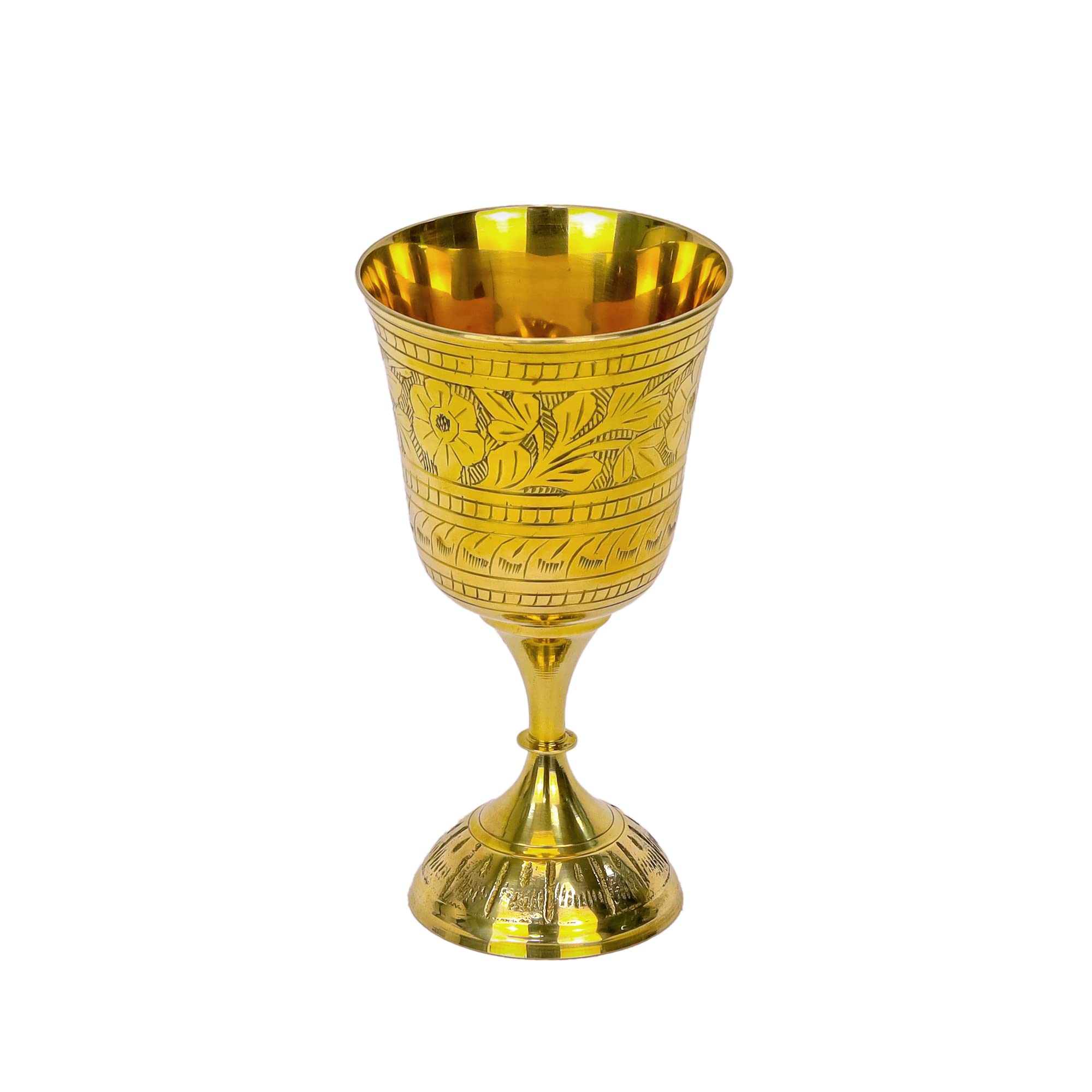 Golden Colour Wine Glass Goblet Unique Wine Chalice Premium Quality Handmade Cup Glass Perfect Wine Gift Great for Moscow Mules 100% Pure Brass Hand Crafted Home Decor Item