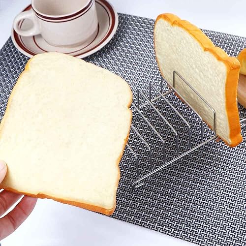 Miniatura 7 de Estante para tostadas, accesorios para freidora de aire, utensilios de cocina de acero inoxidable, rejilla de enfriamiento de alimentos, soporte de