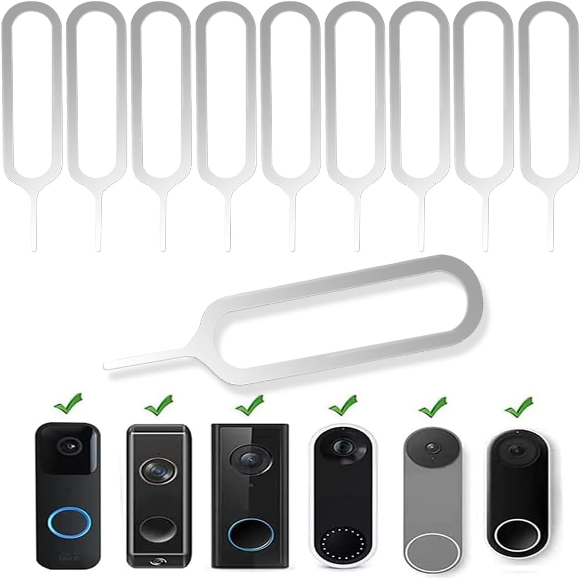 10 Pcs Doorbell Removal Tool, Security Pin Key Removal Tool Replacement, Compatible with All Models of Arlo Video Doorbell, Eufy Video Doorbell and Nest Video Doorbell