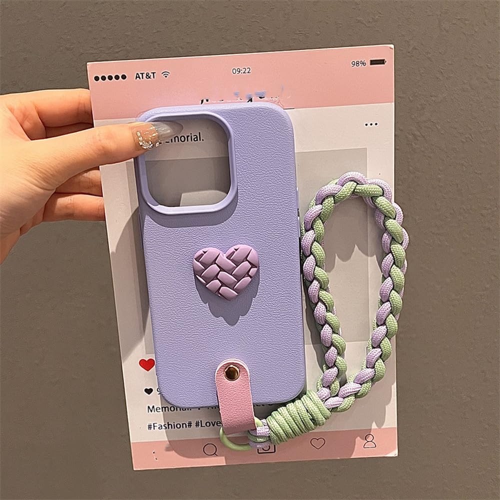 Coque antichoc iPhone 14 Pro Max violette élégante avec cordon