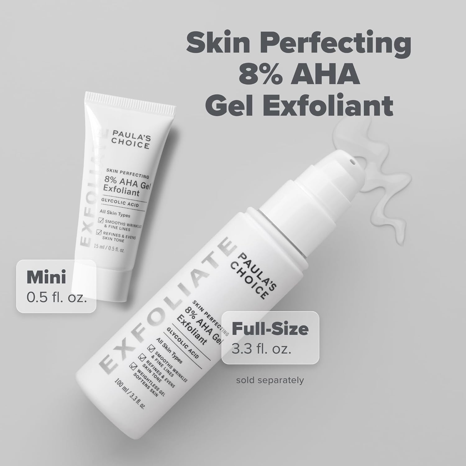 Paula's Choice SKIN PERFECTING 8% AHA Exfoliant, Gel Exfoliant with Glycolic Acid Chamomile & Green Tea, Leave On Gentle Face Exfoliator for All Skin Types, Fragrance- Free - Image 7