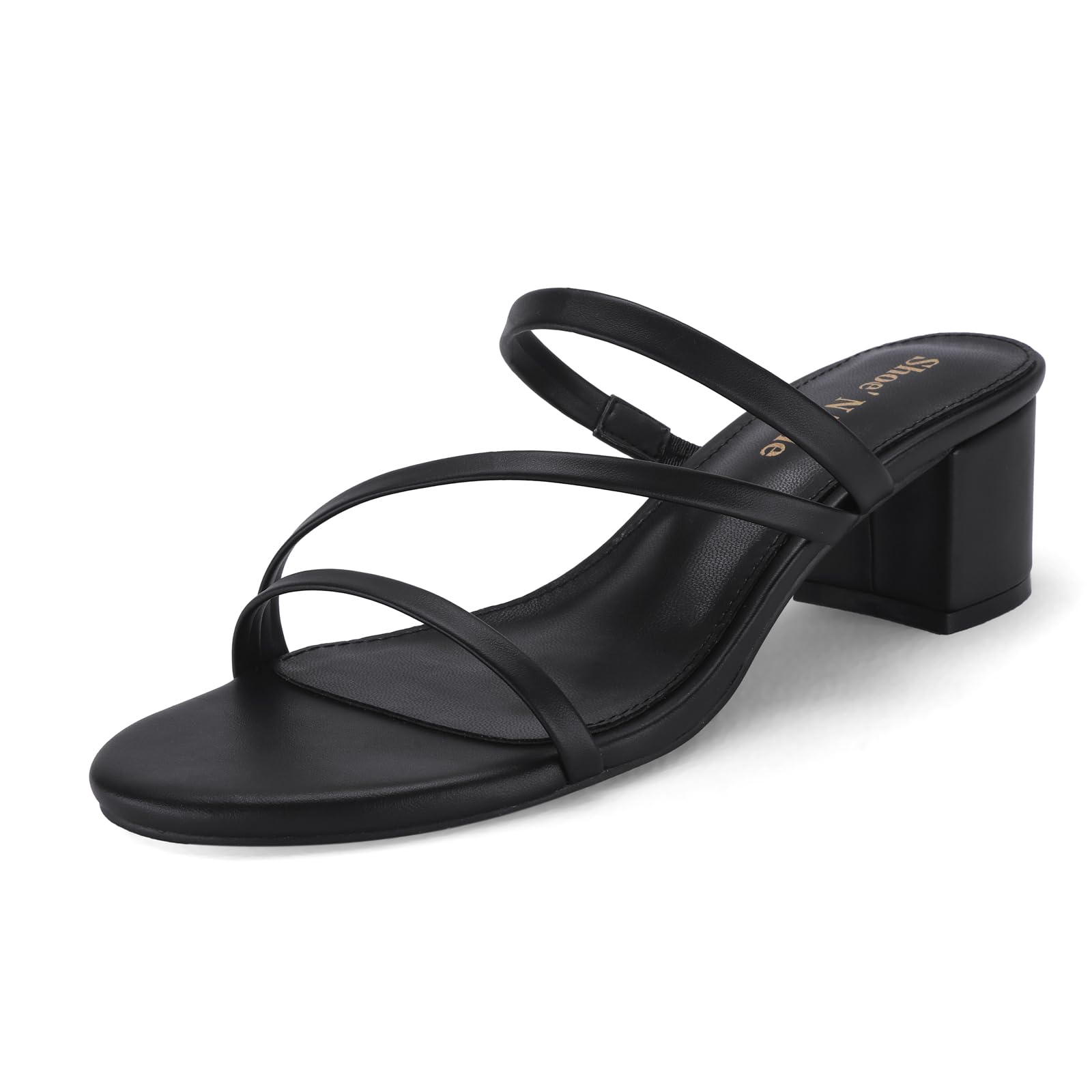 Shoe'N Tale Women's Strappy Chunky Block Heels Open Round Toe Sandals Dress Pumps Shoes