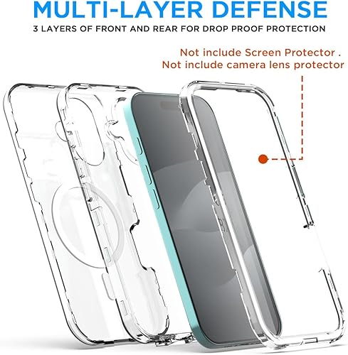 Miniatura 6 de AICase Funda transparente para iPhone 17 [compatible con MagSafe] resistente protección contra caídas, cuerpo completo, a prueba de golpes, a prueba