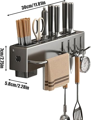 Miniatura 6 de Perchas para utensilios Percha para bandeja de cocina Soporte para cubiertos Organizador de montaje en pared Ganchos para colgar abrigos de