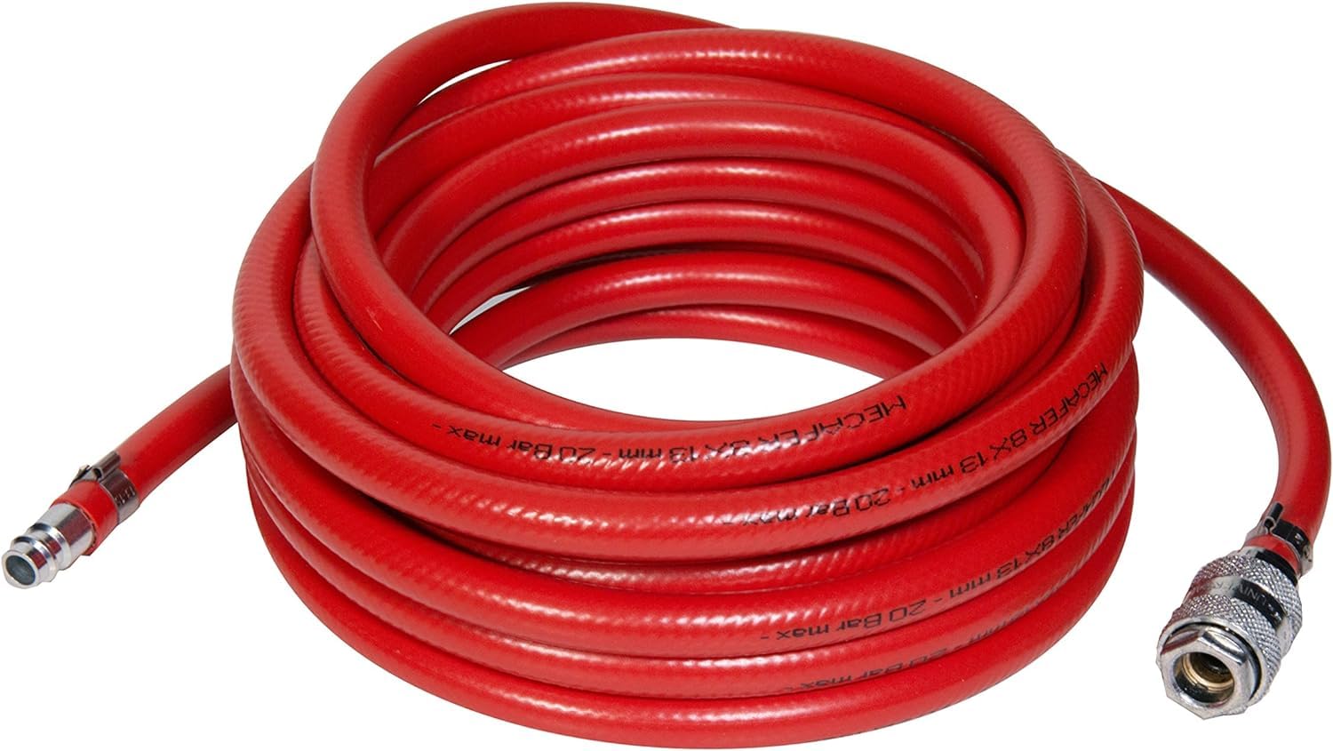 Mecafer 425090 Compresseur 50 L 2 hp fifty mecafer & 176007 Tuyau 7,5m 8x13mm pvc armé raccords rapides