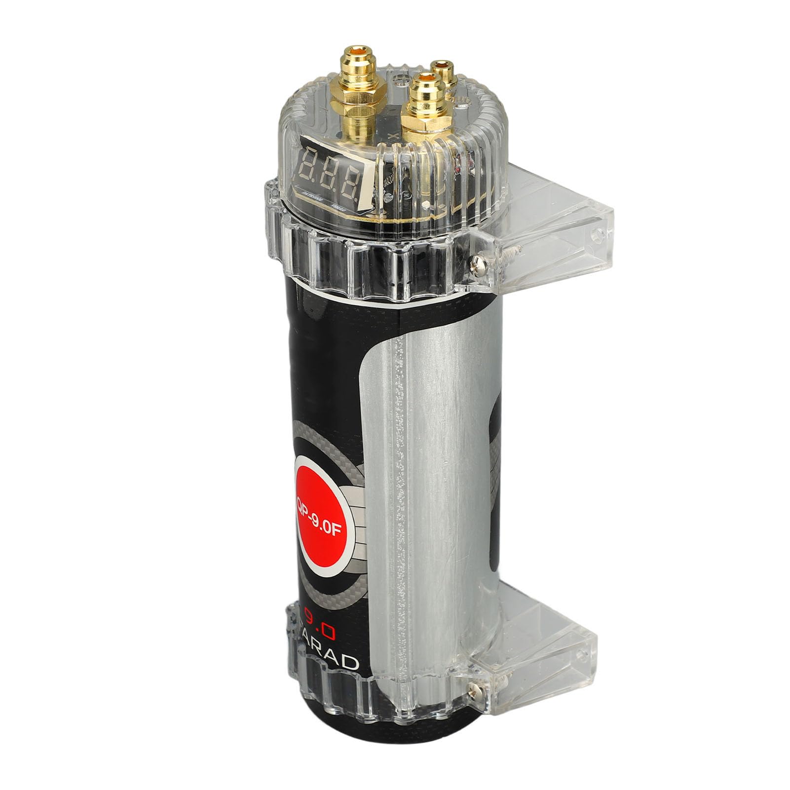 Akozon Condensador de Potencia Digital de Alto Rendimiento de 9,0 Faradios para de Sonido de Automóvil