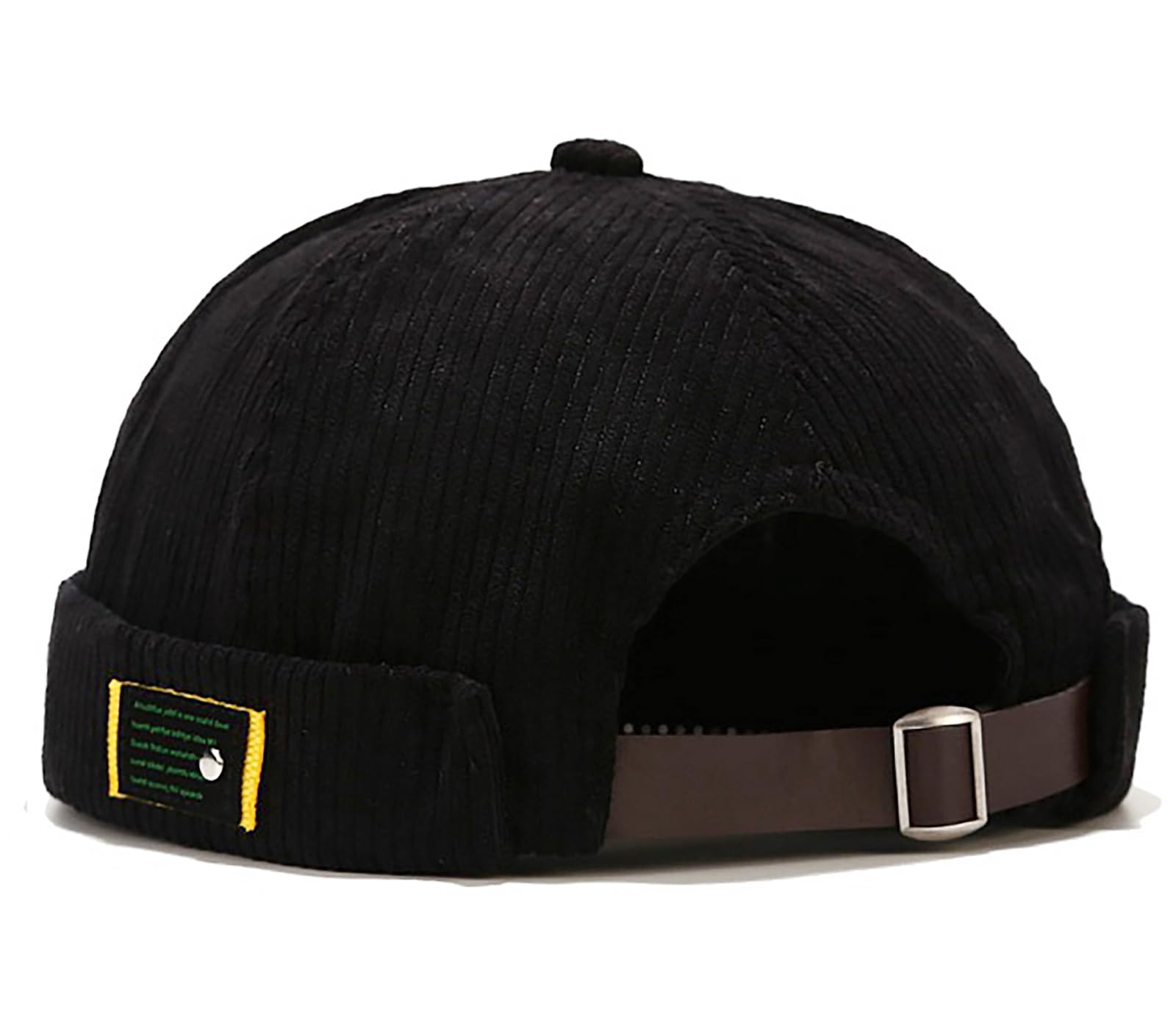 XYIYI Men Corduroy Brimless Hats Docker Cap Sailor Cap Worker Hat Rolled Cuff Retro Beanie Hat