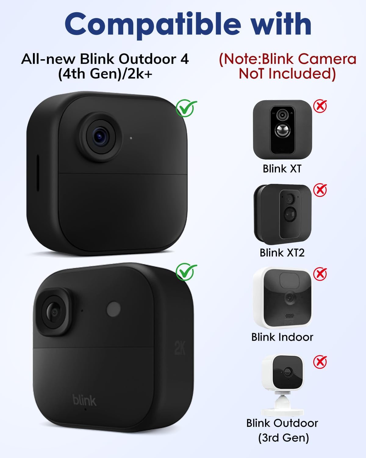 Camera Ground Stake Mount for Blink Outdoor 4/ 2K+ (2025 Model), Metal Spike Pole Mount with Weatherproof Silicone Case for Blink Gen 4 Outdoor Camera/2K+ (2)