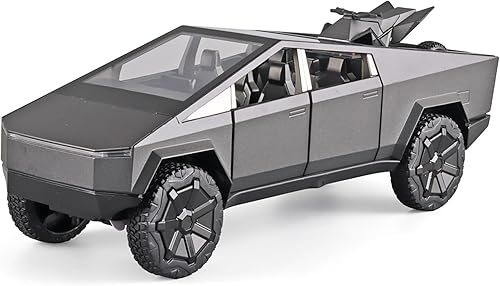 OANMYJJO Boy Toy Pickup Truck 124Cybertruck Die-cast Metal Model Car, with Sound and Light, Pull Back, Suitable for Children Aged 3 and Above as