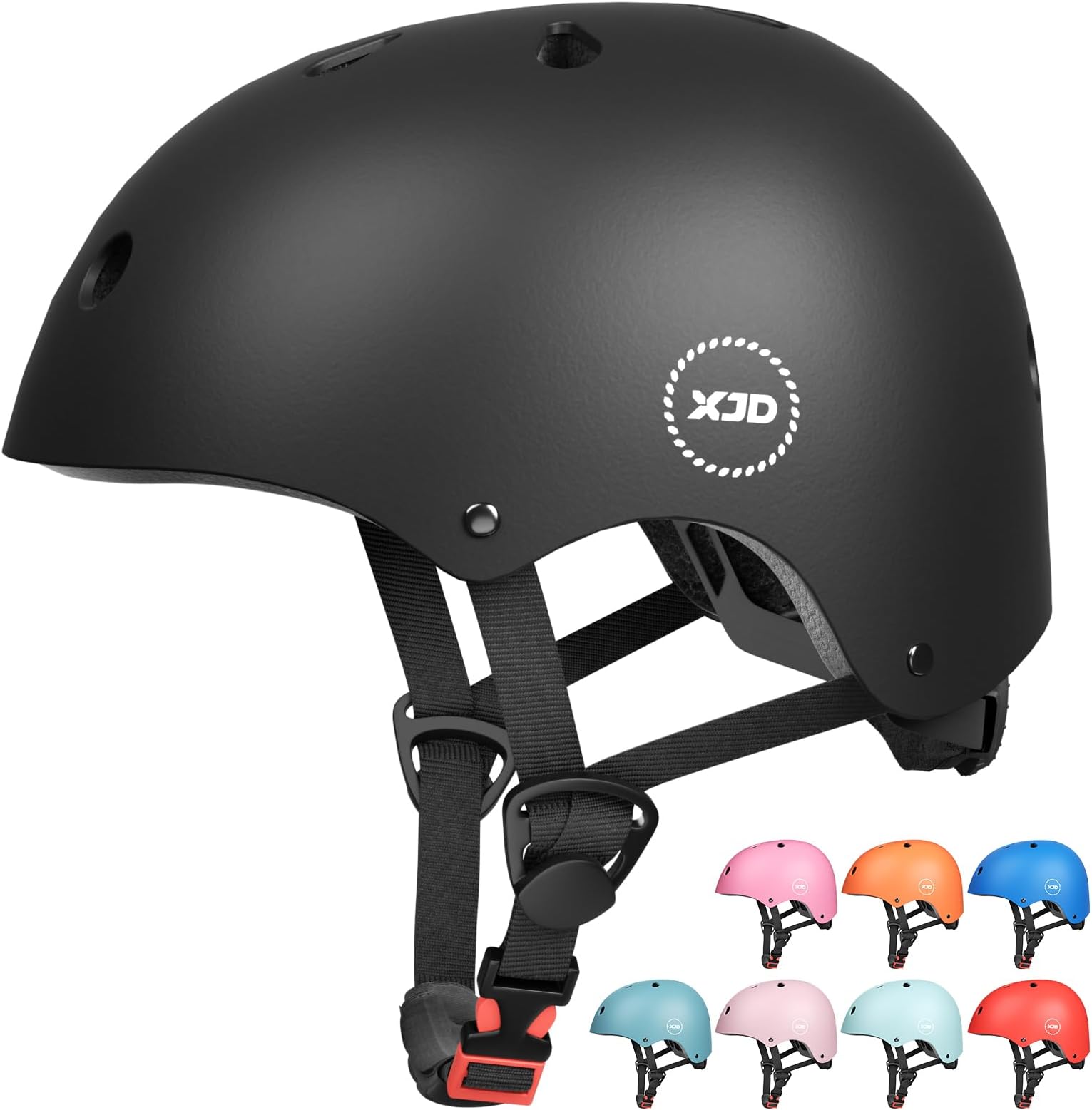 Kids Helmet Toddlers Bike Helmet Age 2-13 Years Adjustable Skateboard Helmet for Cycle BMX Scooter Roller Skating for Children Boys/Girls (Black, S)