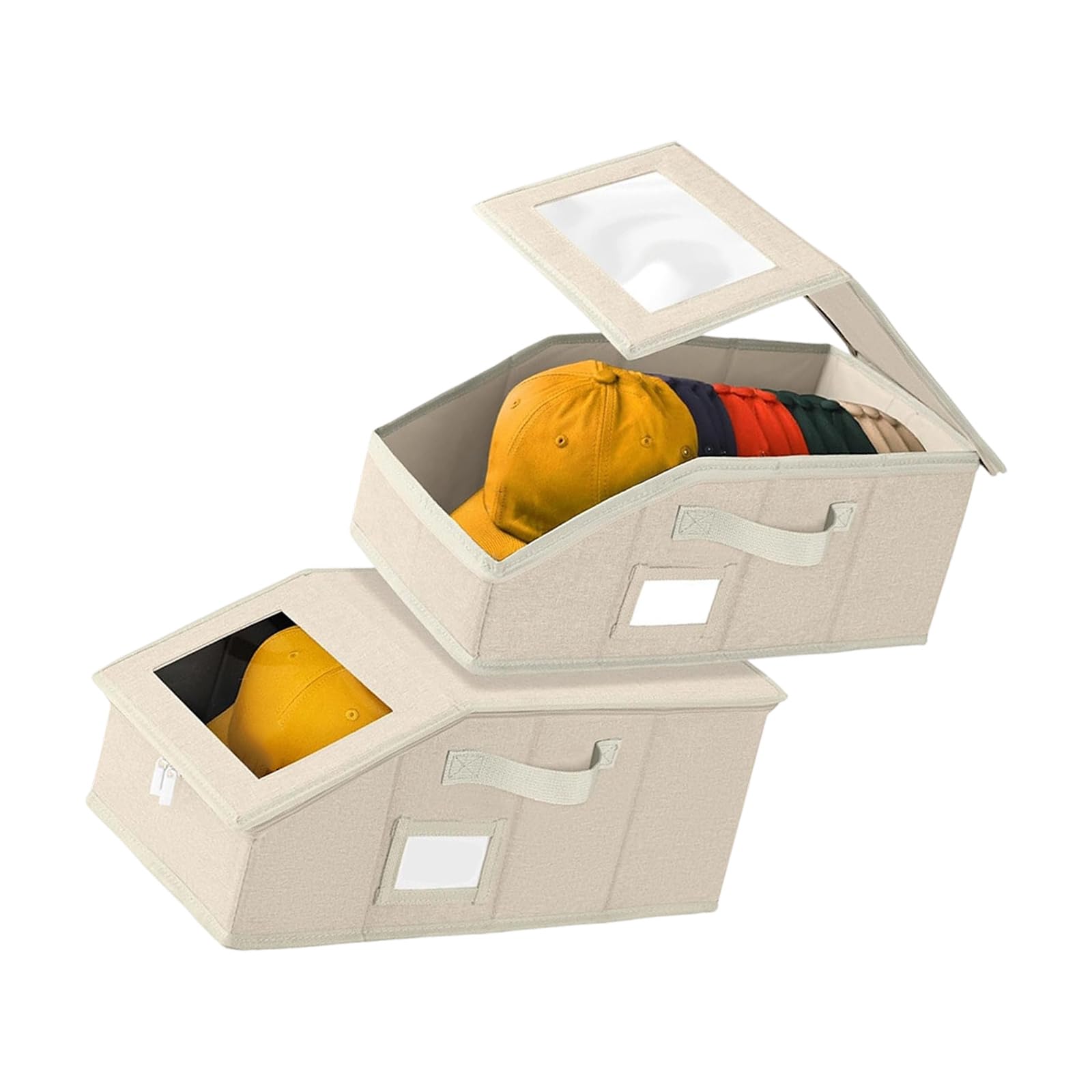 Kalttoy Of 2 Spacious Baseball Cap Storage Solution Featuring Stackable Designs for Neat Collection Display Stackable Container