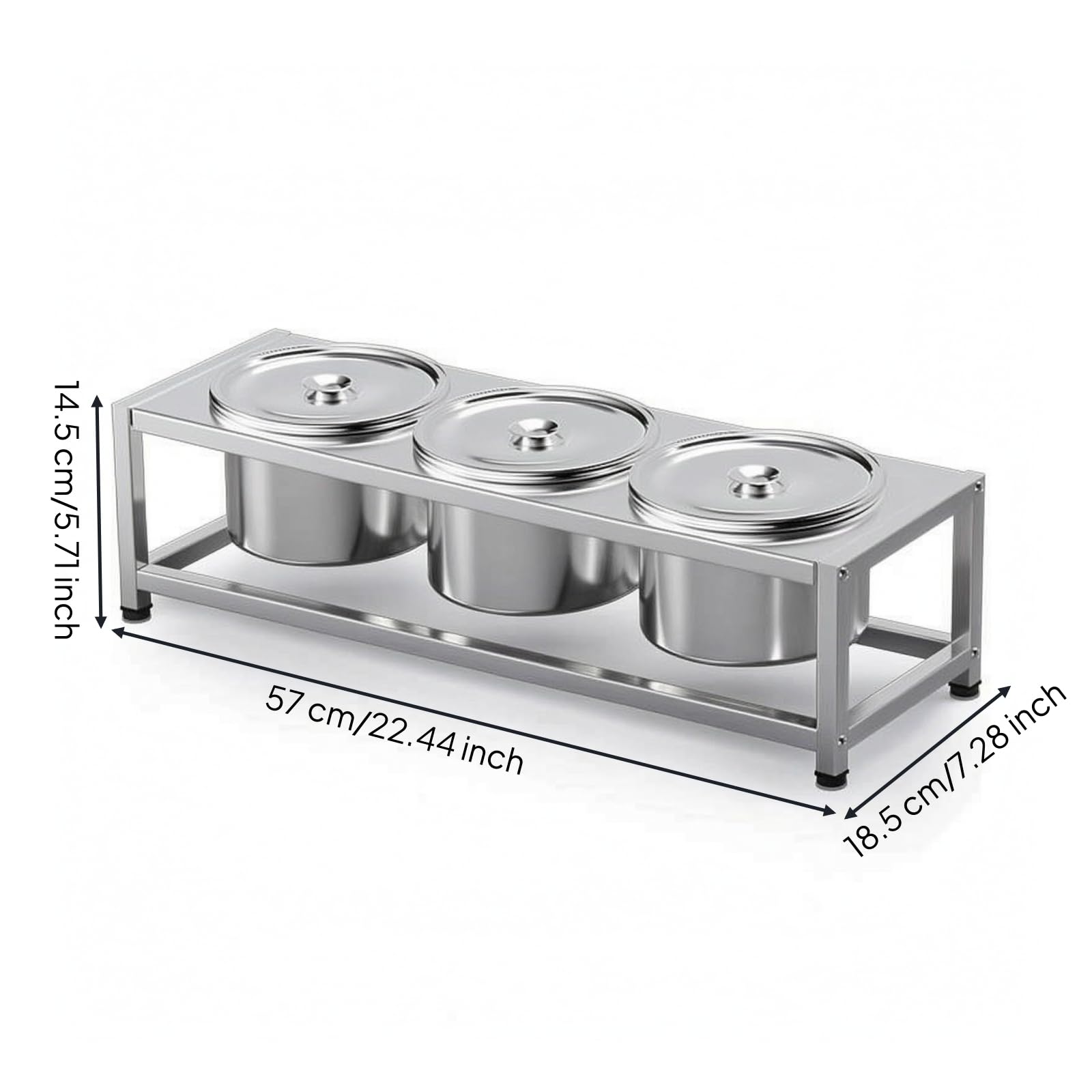 Condimenti in Acciaio Inox Professionale Contenitore a Scomparti Resistente Organizzatore per Ristoratori, Chef, Con Coperchio