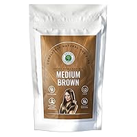 Vista 1 de Tinte de pelo de henna natural, polvo de henna 100% puro para el crecimiento del cabello orgánico (Marrón medio, 100 g + 50 g gratis)