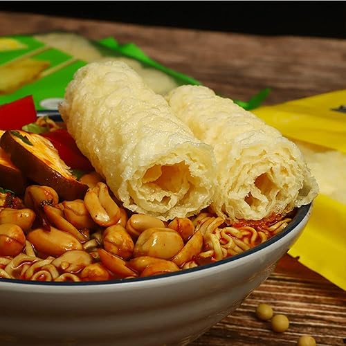 Miniatura 3 de Rollo de frijoles fritos de 4.23 oz, nutritiva y deliciosa piel de tofu, rollo de frijoles crujientes vegetarianos dorados, el mejor complemento