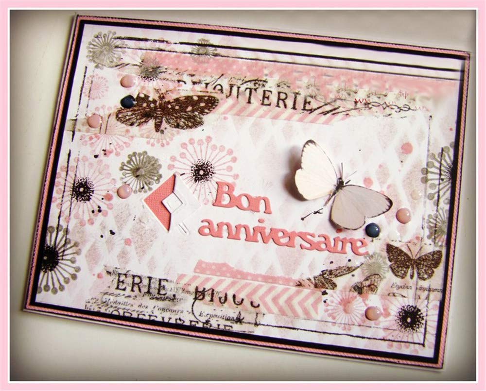 Matrice De Découpe Pour Scrapbooking - Phrases "Bon Rétablissement", "Bonne Année", Etc. - Acier Et Silicone - 9