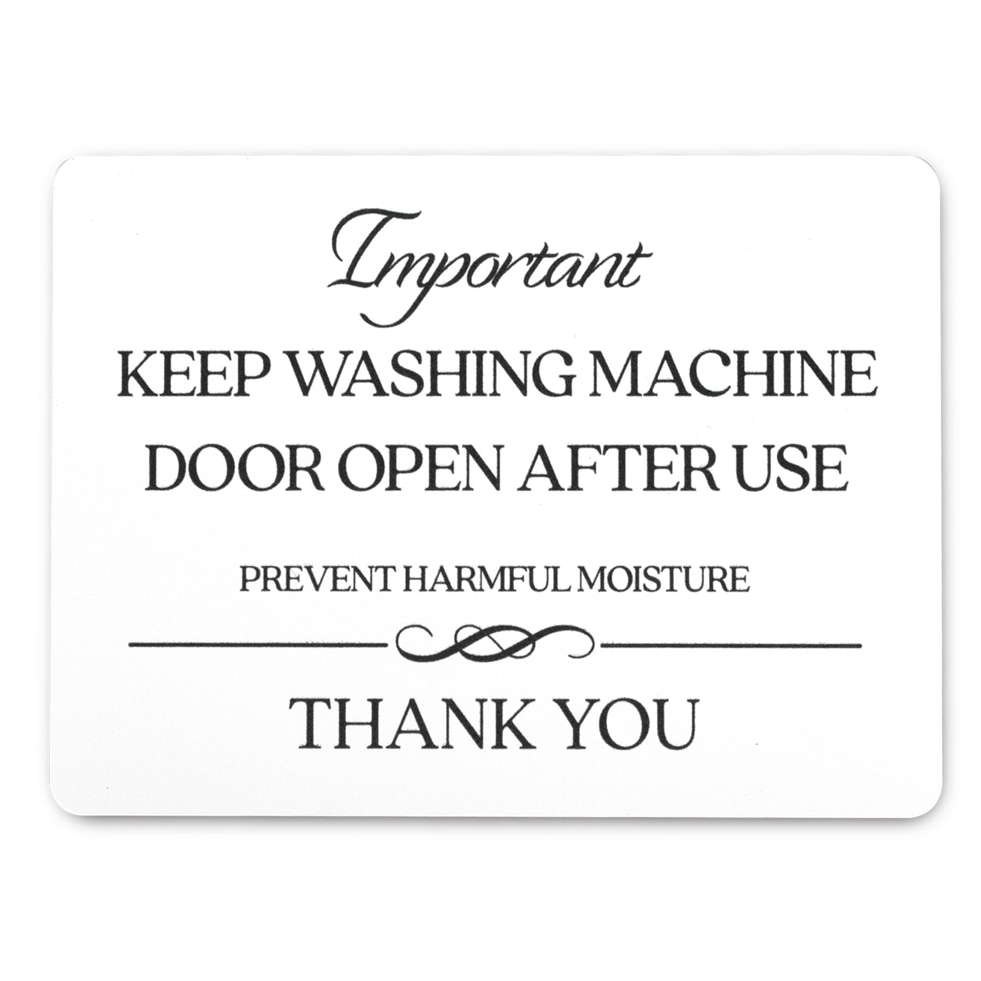 Keep Washing Machine Door Open After Use Sign (Magnet 4.75 x 3.5 in) - Airbnb Essentials for Hosts Signs - Vrbo Essentials for Hosts - Airbnb, Vrbo