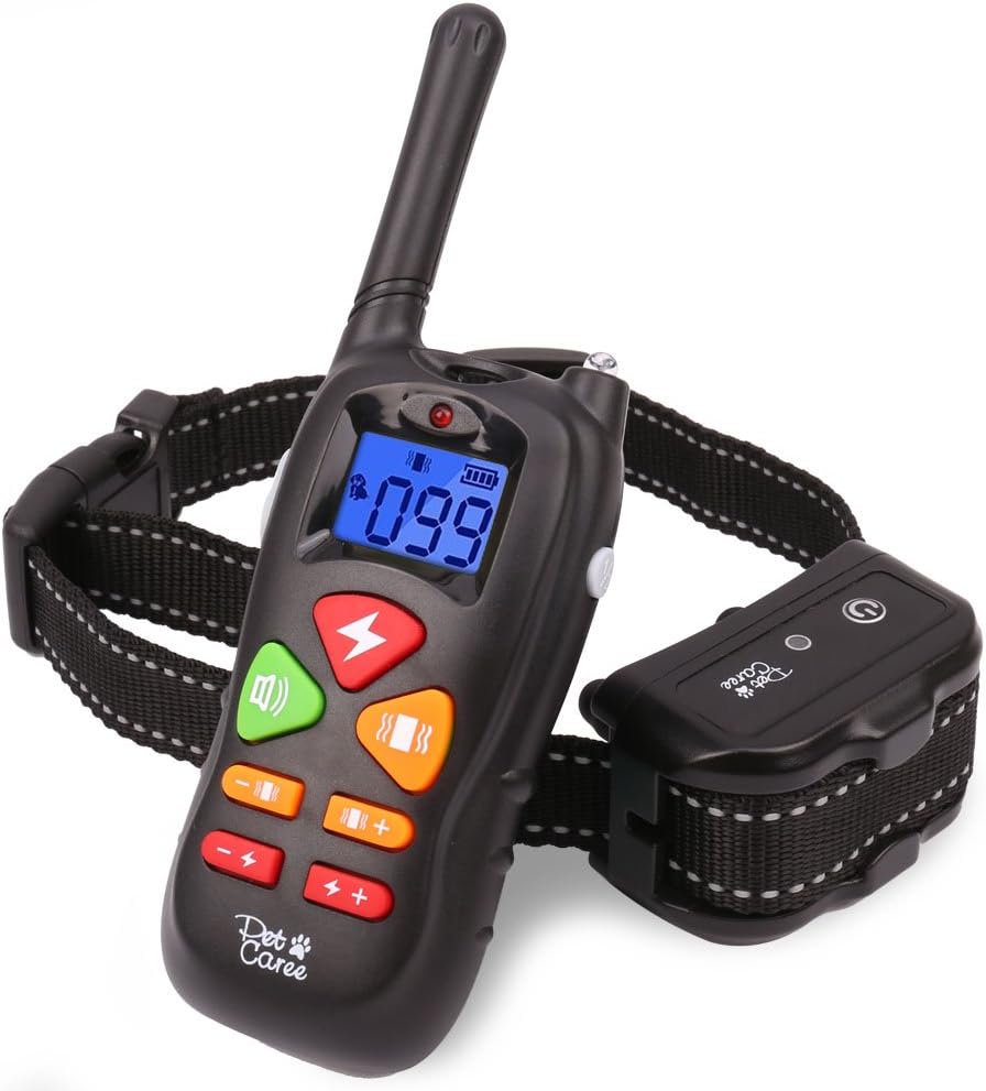 Shock Collar for Dogs - Waterproof Dog Training Collar with Remote 1100 Ft Rechargeable Shocking Collar with Reflective Double Band (For one dog)