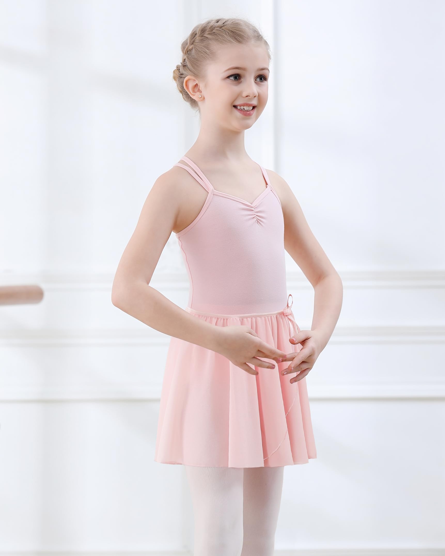 Vestito Body da Balletto Danza per Ragazze Bambina Gonna Balletto Body Ginnastica Cotone Spalline Sottili