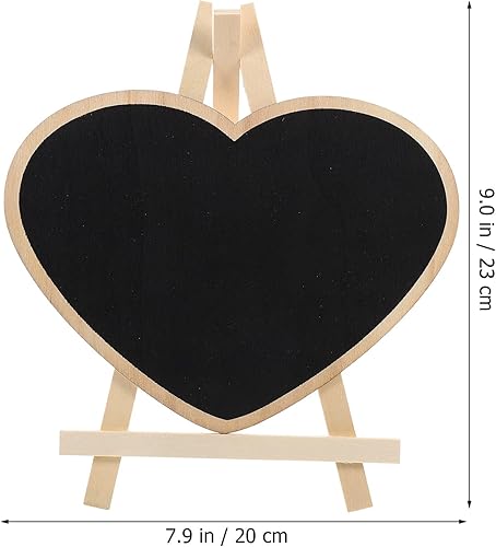 Miniatura 7 de 4 piezas de pizarra vertical caballete pizarra de mensajes de corazón letreros pizarra con base mini manualidades infantiles panel sándwich de madera
