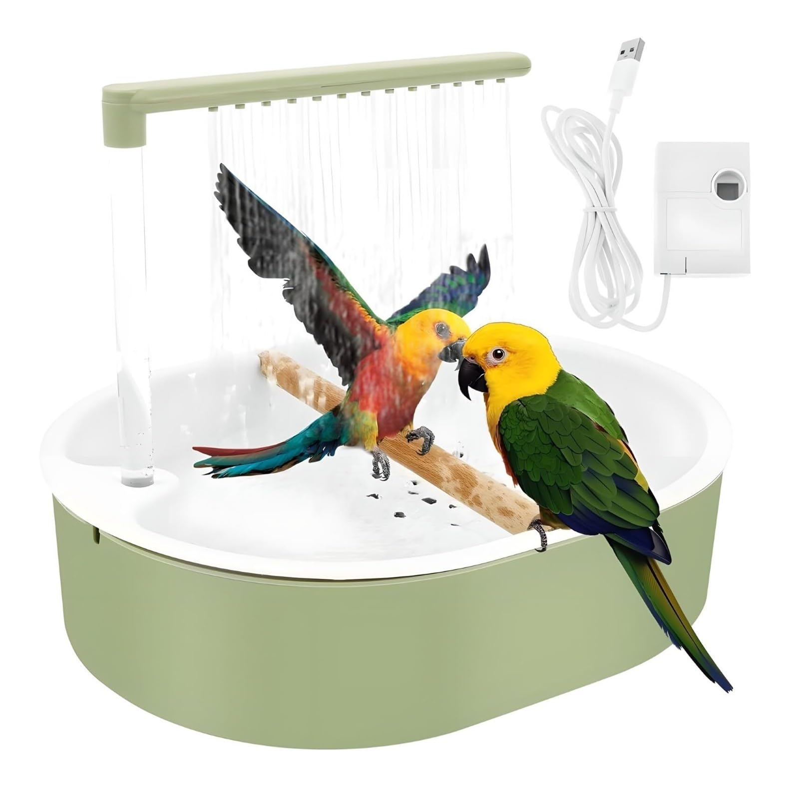 Evita el estrés con la ducha automática para pájaros silenciosa