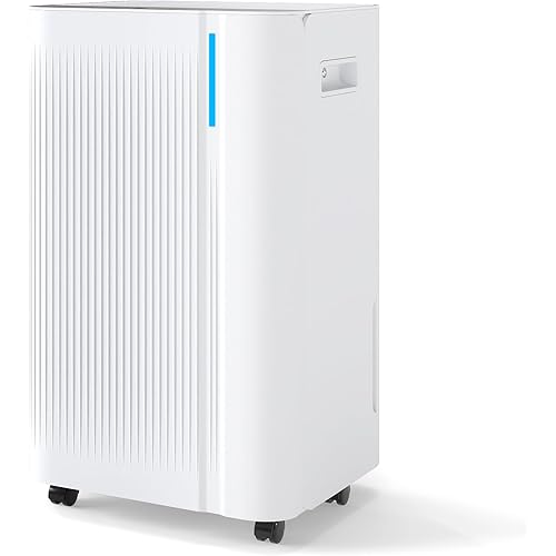 COSTWAY 54 Pints Dehumidifier for Basement, 4500 Sq.Ft Portable Dehumidifier with Drain Hose, 1.1 Gal Water Tank, 3 Modes, 24 H Timer, 3-Color Light, Auto Defrost, Memory, Child Lock