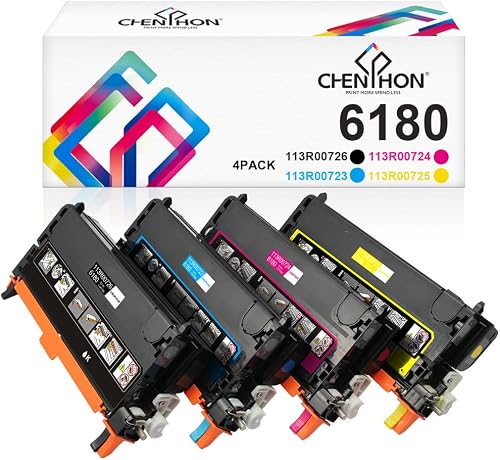 6180 Toner Cartridge Remanufactured for Xerox Phaser 6180 6180N 6180DN,KCMY