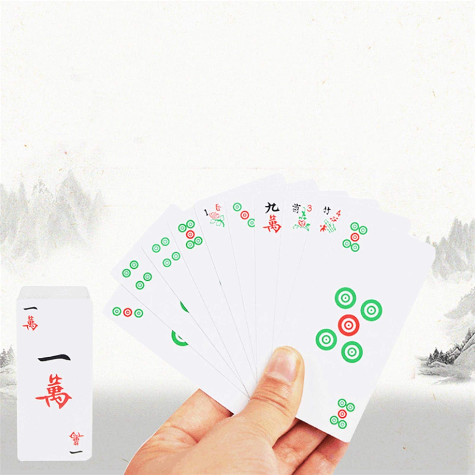 Plastikowa magia do gry karty do gry Mahjong zestaw 144 sztuk karty do gry w pudełko przenośne chińskie zabawki chiński mahjong