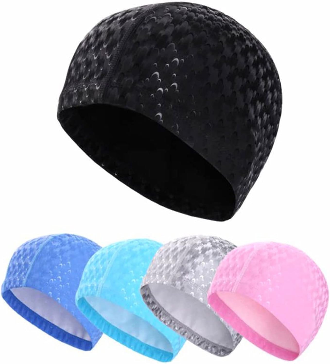 Swim Caps Swimming Accessories PU Swim Pool Hat Adult Men/Women Ear Protection Polyurethane Non-Slip Professional Swimming Cap(Blue)