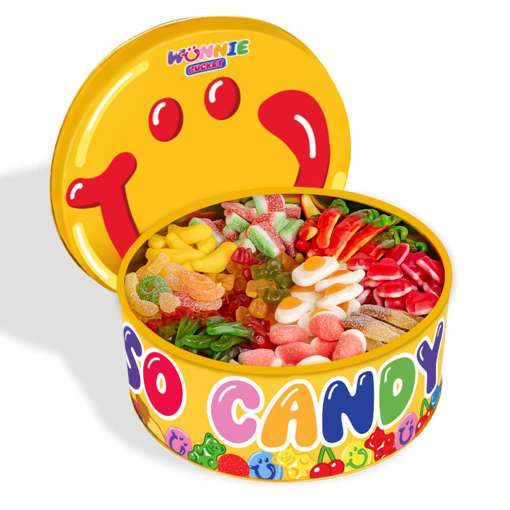 Candy Bucket by American Uncle 3Kg - Lata de gominolas y chuches mixtas de 3kg, idea de regalo original para cumpleaños.