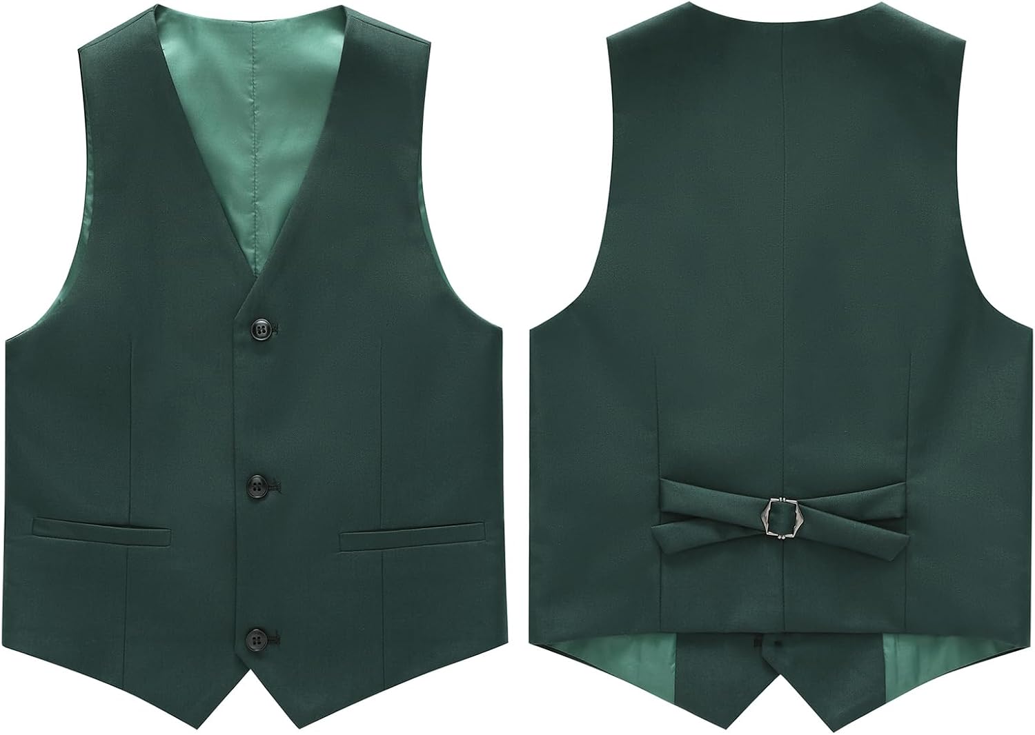 Boy Suits 3 Piece Slim Fit Formal Suit Set with Tuxedo Jacket Vest Pants for Kids Wedding Ring Bearer Party - Image 4