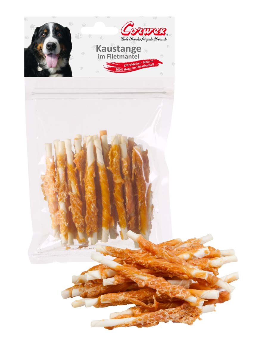Corwex Varilla para masticar (9 x 200 g, pollo) con carne, sin cereales, aperitivo masticable premium para perros sensibles