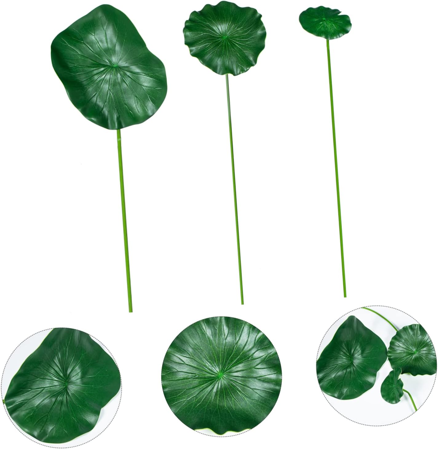 Yardwe 1 Set Decorative Props Decoration Shape Realistic Simulation Indoor Pond Fake Lotus Leaves Floating Lotus Leaves Artificial Lily Pad for Pool