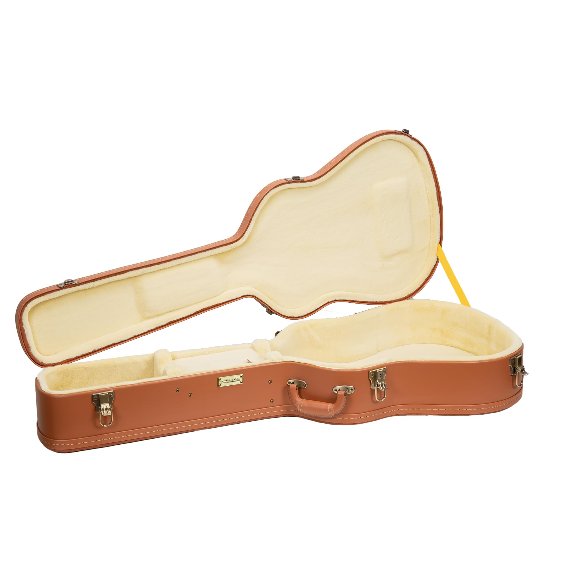 Crossrock Étui Rigide Relief Series pour Guitare dreadnought Gibson J-45 / Martin D | Finition Red Wood sculptée, intérieur Ivoire, Serrure – Premium Wooden Hardshell