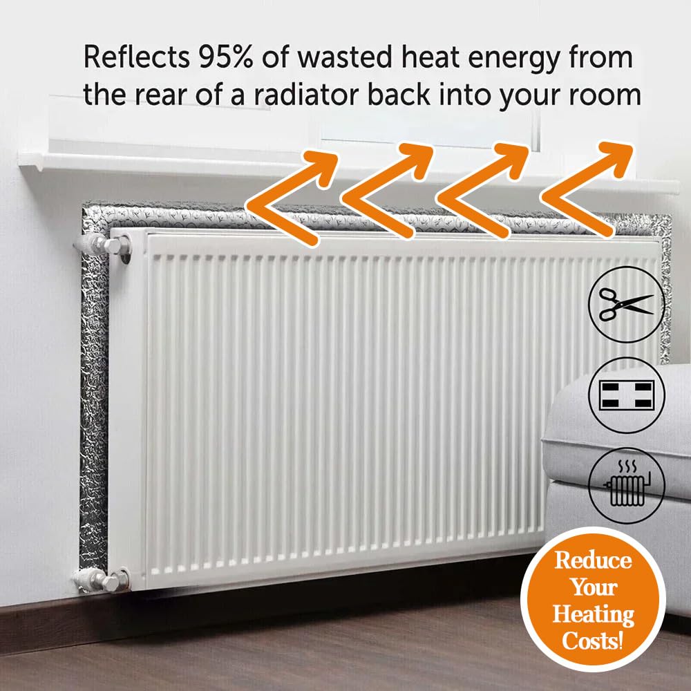 Eco-Friendly Radiator Reflector Panels 0.6m x 1.2m, Bubble Foil Insulation for Heat Retention Roof & Wall Thermal Barrier - Image 3
