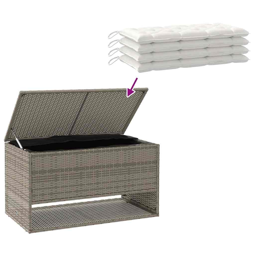 vidaXL Coffre à Coussins d'extérieur Gris 100x55x55,5cm résine tressée, conteneur à Coussins, boîte à Coussins de Jardin, boîte, boîte de Rangement