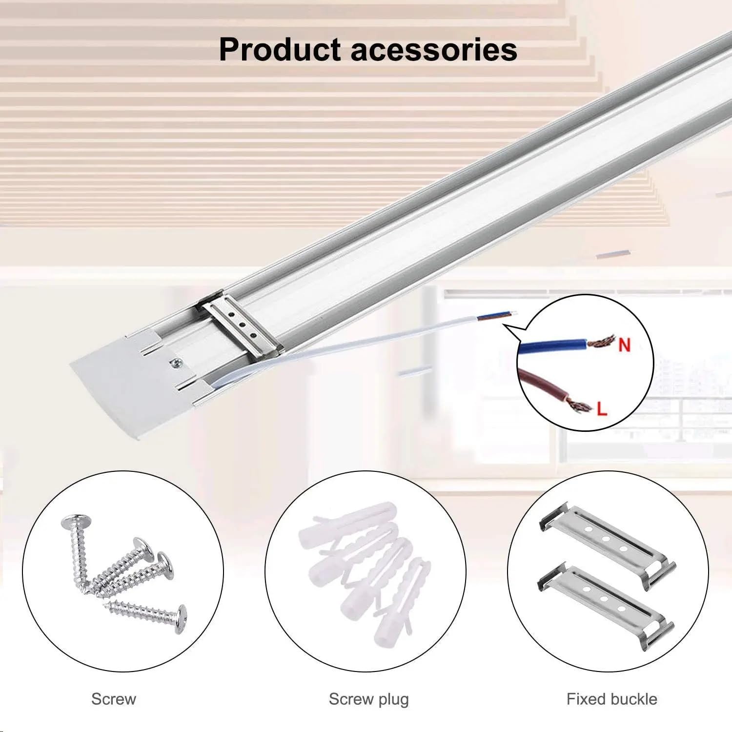 LEDUNI Pantalla Luminaria LED integrado, 120cm 40W Alta Luminosidad 3000 lumenes Ideal para Zonas de Trabajo, Industria, Hogar, Garaje, Supermercado, Taller, Hospital (5 Unidad, 6000K Luz Fria)