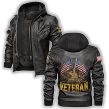 Veterans Day Leather Jacket - United States Men Military Jacket, Veterans Day Gifts, 4th Of July Gifts